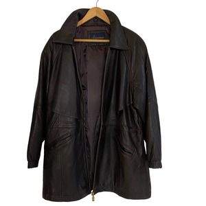 Womens Vintage Signature Brown Leather Jacket, Size Large, NWOT,